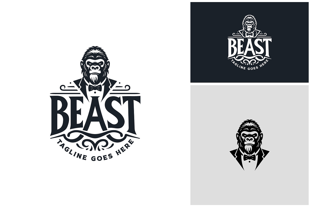 Silverback Gorilla Bow Tie Suit Logo, a Branding & Logo Template by Enola99d (Photo 1 of 2)