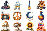 Groovy Retro Halloween Clipart, an Illustration by Designworld (Thumbnail 3 of 5)