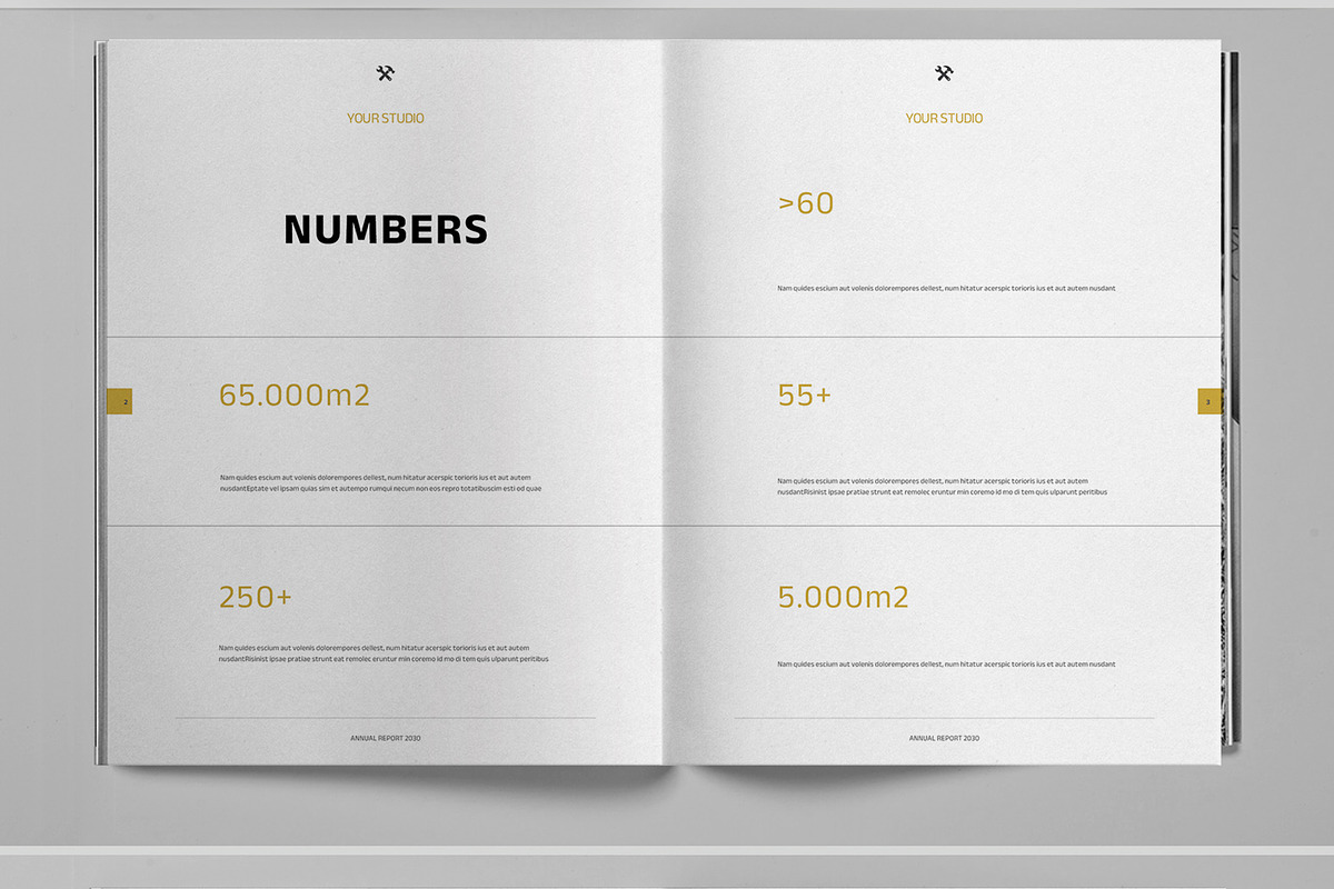Gold Annual Report Brochure Template preview 3