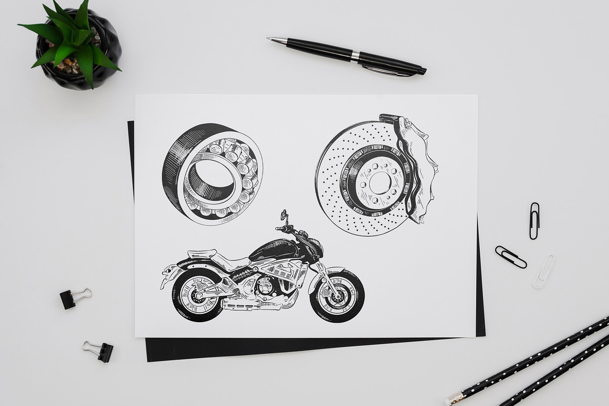 Mechanic hand drawn sketches, an Object Graphic by Akimo Mia (Photo 4 of 4)