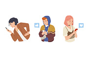 People with smartphones set, a Person Illustration by Good Studio (Thumbnail 4 of 4)