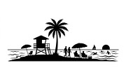 Coastal Paradise Silhouette Set, an Object Graphic by Creativeshirt (Thumbnail 3 of 3)