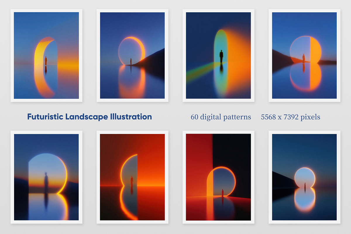 Futuristic Landscape Illustration, a Decorative Illustration by Housui Patterns (Photo 3 of 9)
