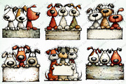 Whimsical Christmas Dogs Clipart, an Illustration by Creative Art (Thumbnail 6 of 10)