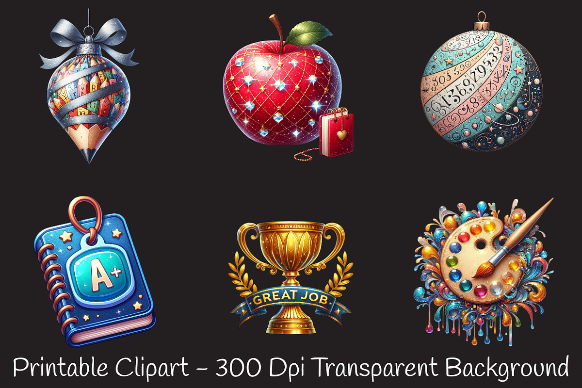 Back To School Ornament Clipart, an Illustration by RobertsArt (Photo 3 of 7)