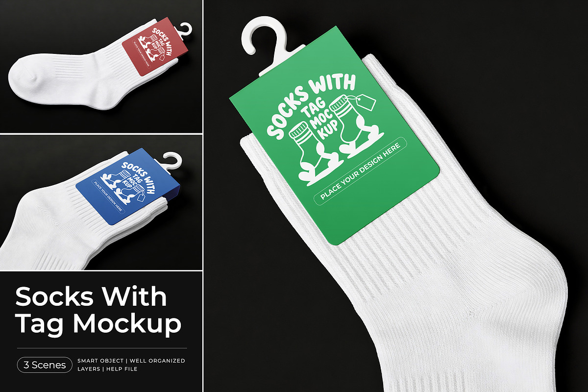 Socks With Tag Mockup, a Product Mockup by Pitchlook.Studio (Photo 1 of 4)