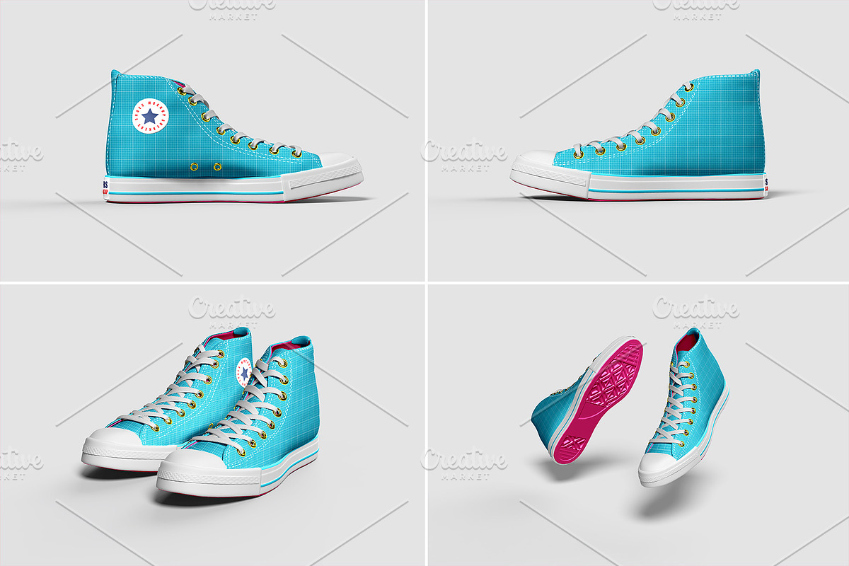 Sneakers Shoes Mockup - 9 views, a Packaging Mockup by Illusiongraphic (Photo 26 of 28)