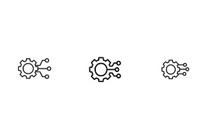 Icons representing technology and, a Technology Illustration by ZinetroN
