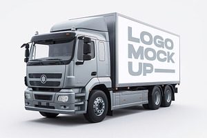 Delivery Truck Logo Design Mockup