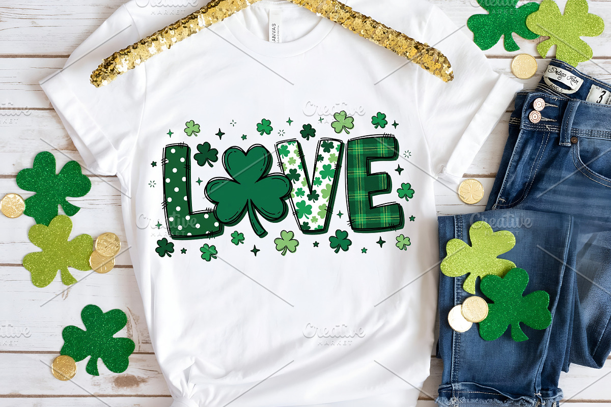 St. Patrick’s Day Shamrock Love PNG, an Illustration by Canvas Craft (Photo 3 of 4)
