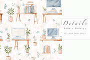 Computer Desk Seamless Pattern, a Decorative Illustration by Pati Charm Studio (Thumbnail 4 of 7)