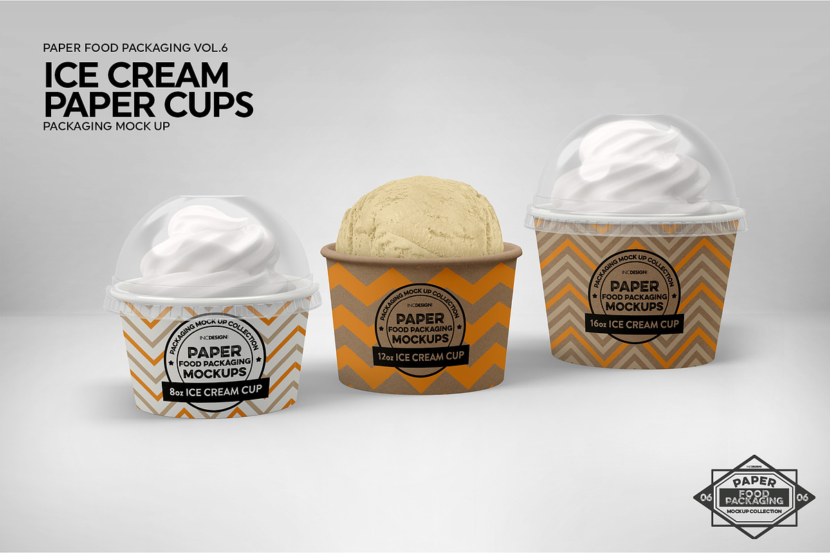 Ice Cream Cups Mockup, a Cups & Container Mockup by INCDesign (Photo 5 of 8)