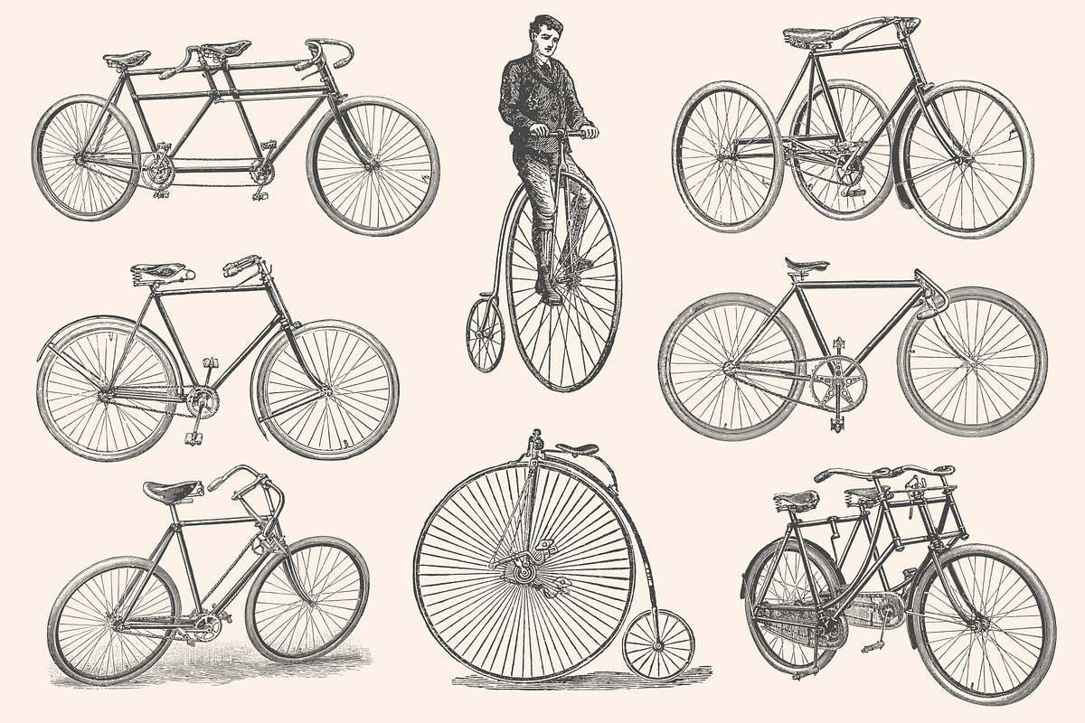 Bicycles - Vintage Illustration Set, an Illustration by Graphic Goods (Photo 3 of 10)