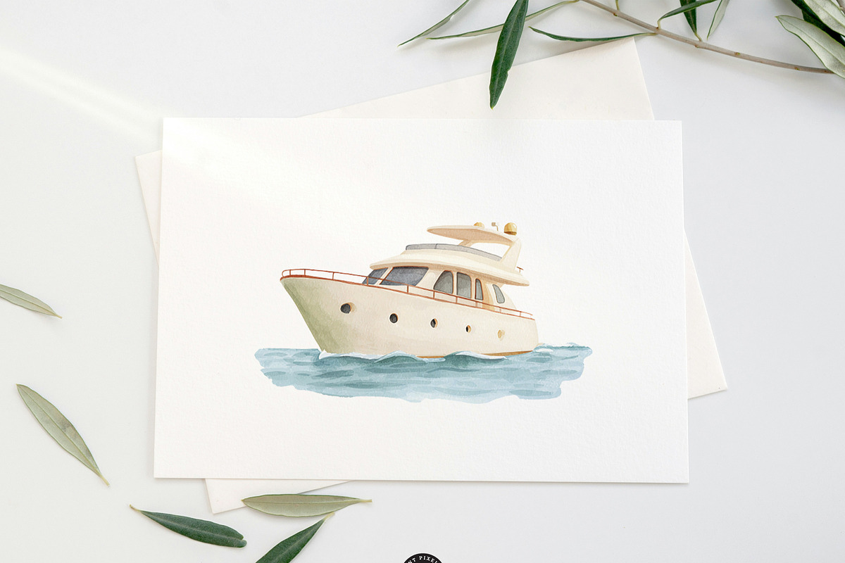 Amalfi Coast Clipart Set, a Person Illustration by PaintPixelCo (Photo 10 of 15)