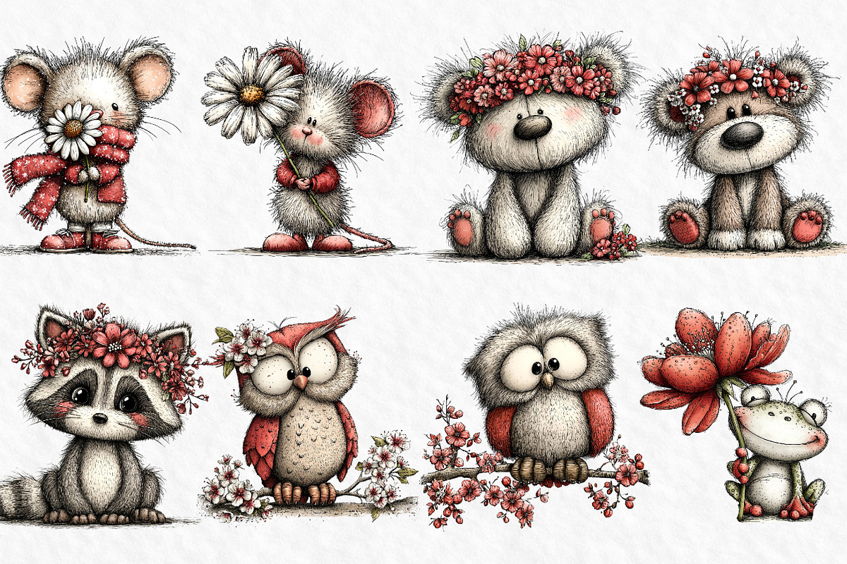 Whimsical Spring Animals Clipart Png, an Illustration by Watercolor design (Photo 2 of 6)