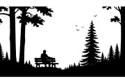 Nature Landscape Silhouette Vector B, an Illustration by Designer_Momina (Thumbnail 3 of 51)