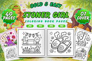 Bold & Easy Stoner Girl Coloring, a Person Illustration by Neon Studio (Thumbnail 1 of 3)