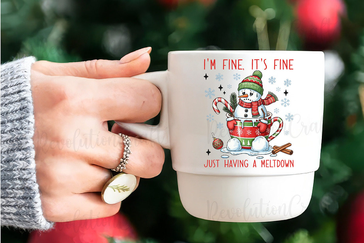 Funny Cute Snowman Png Christmas Png, an Illustration by OK Design (Photo 3 of 4)