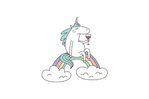 Doodle Unicorn, Lettering, Patch