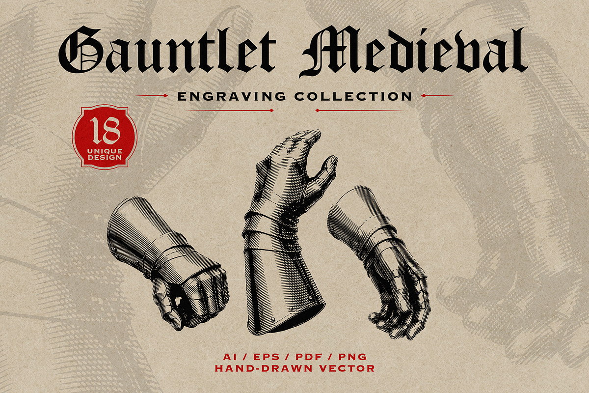 Medieval Gauntlet Vintage Engraving, an Object Graphic by Kaizla03 (Photo 1 of 4)