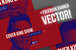 Elvis King Poster FB Cover! PSD AI