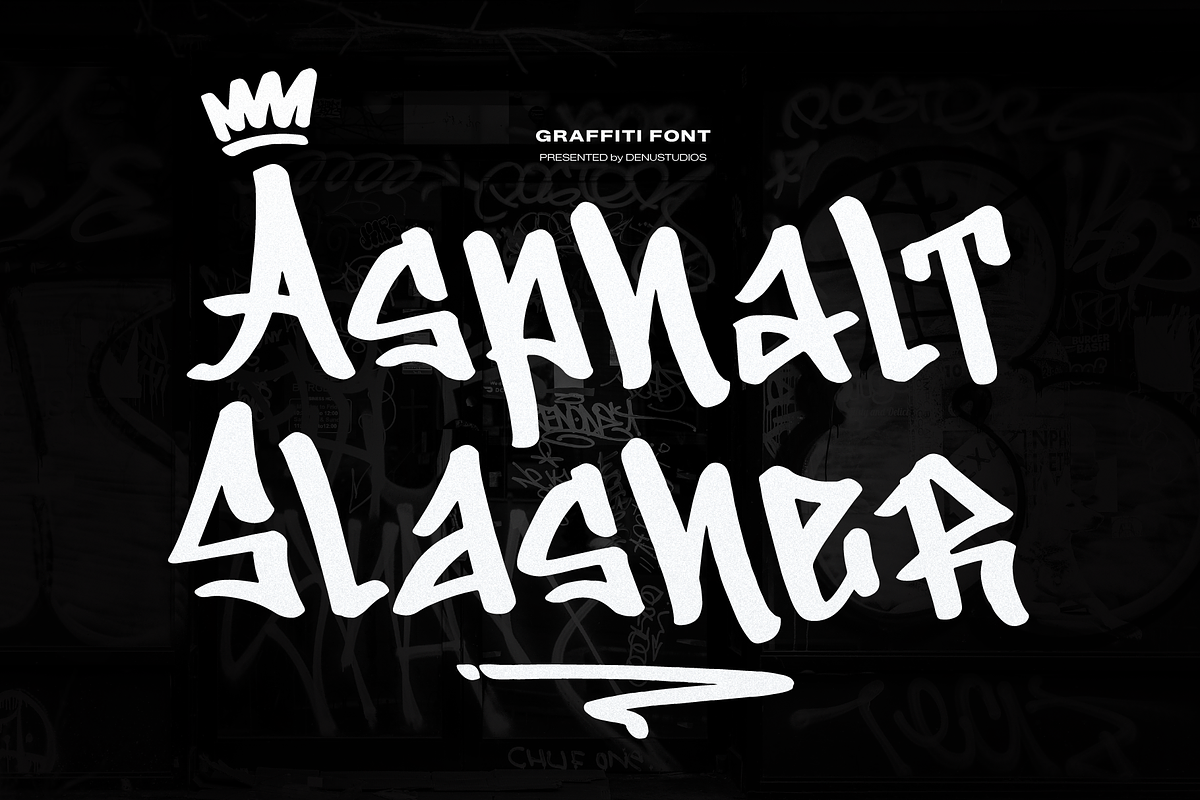 Asphalt Slasher | Graffiti Font, a Handwritten Font by Denustudios (Photo 1 of 12)