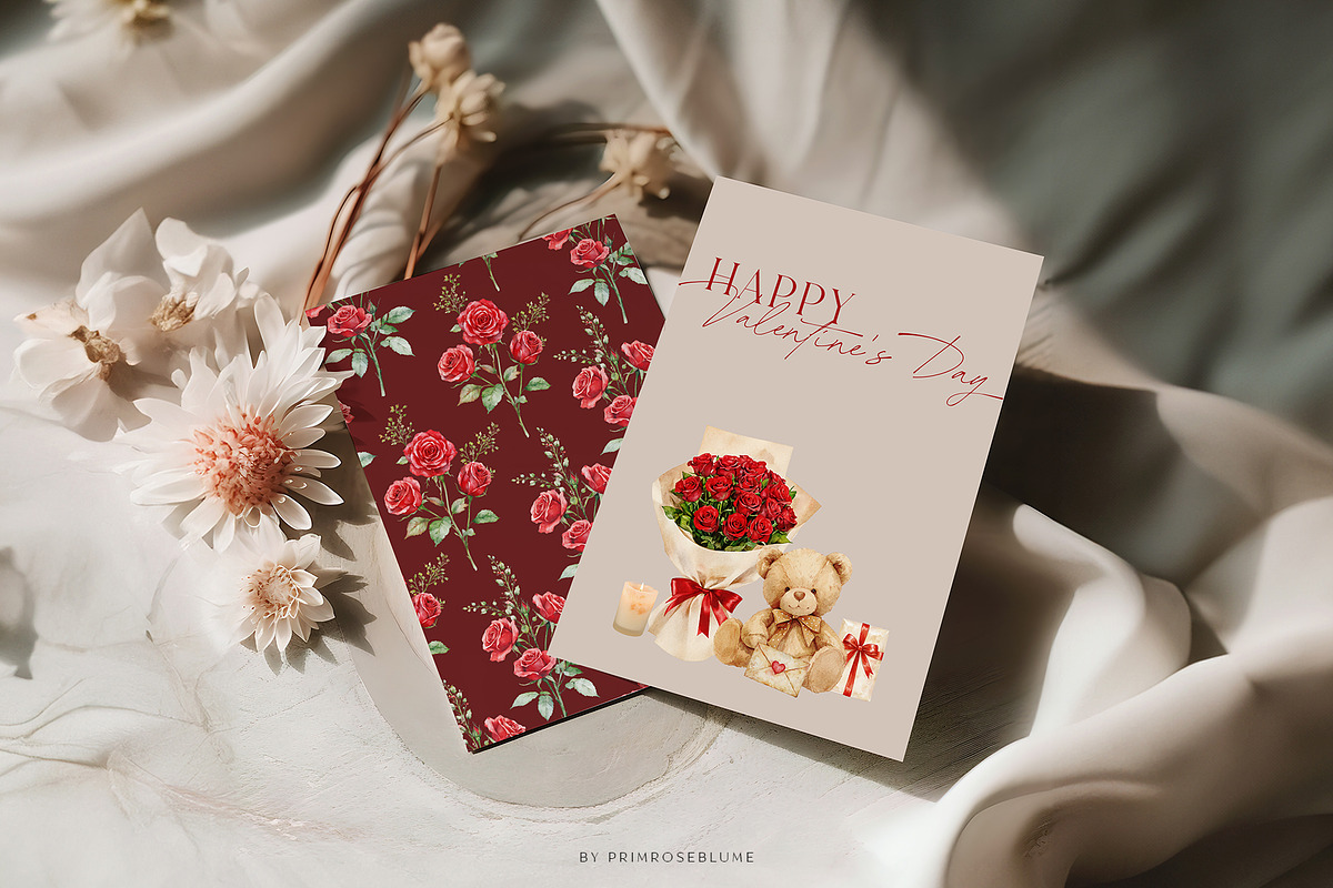 Watercolor Valentine's Day Clipart, a Decorative Illustration by Primrose Blume (Photo 6 of 7)