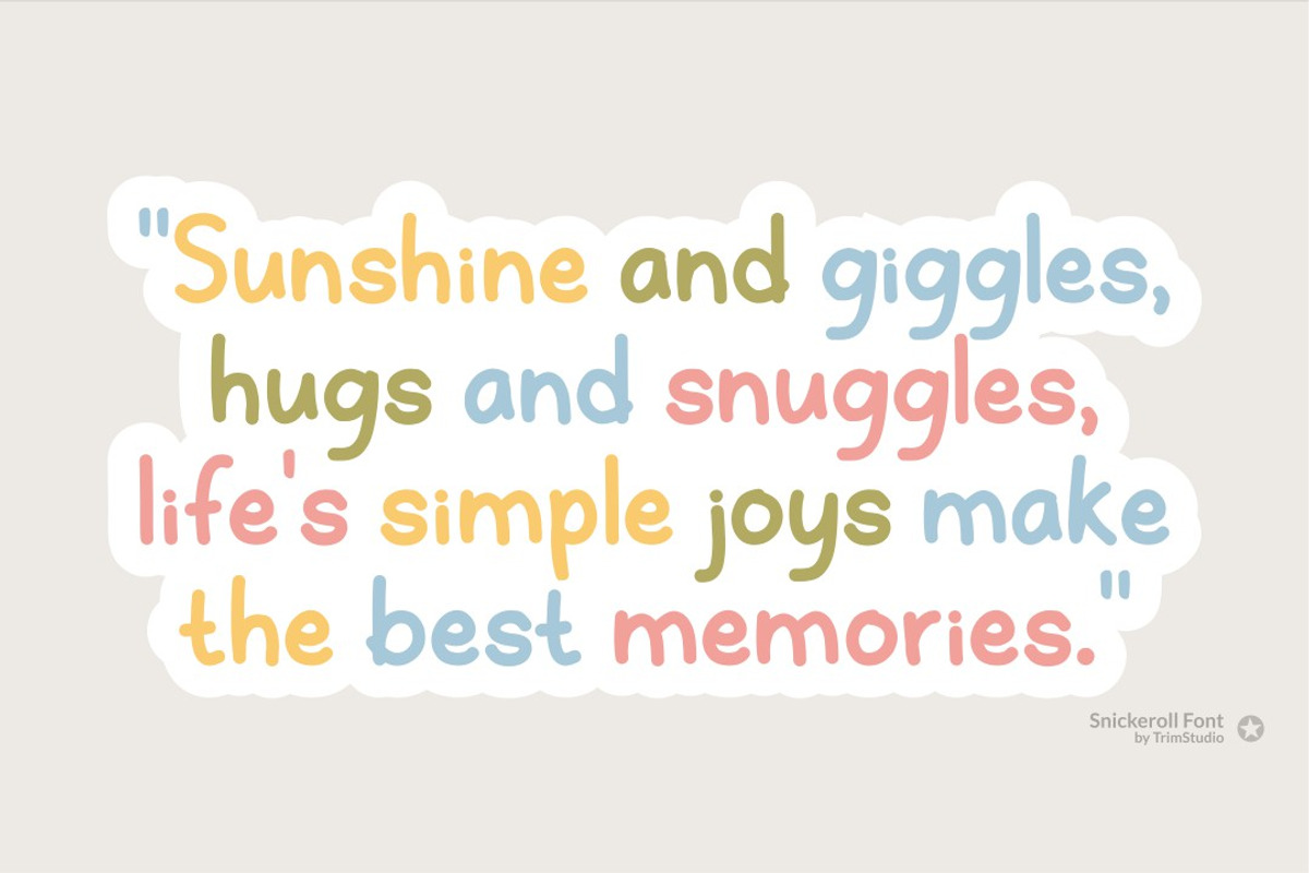Snickeroll - Playful Sticker Font, a Handwritten Font by TrimStudio (Photo 5 of 8)