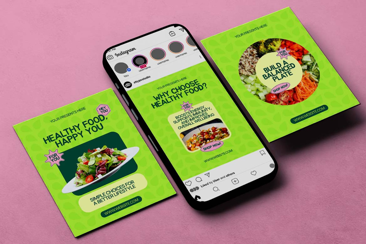 Healthy Food Instagram Carousel & Ca, a Social Media Template by Attype (Photo 5 of 5)