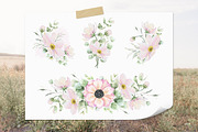 Pink Flowers Watercolor clip art, an Illustration by Fedulova Art (Thumbnail 3 of 12)