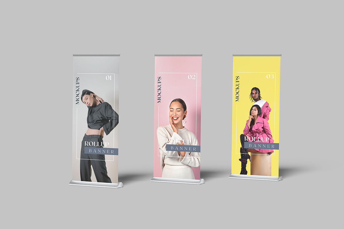 Rollup Banner Mockup, an Advertising Mockup by Graphiculon (Photo 5 of 11)