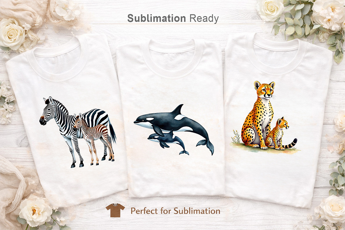 Mom and Baby Animal Sublimation, an Illustration by Artnoy (Photo 7 of 8)