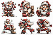 Funny Christmas Santa Clipart, an Illustration by Libby Wishes (Thumbnail 8 of 9)
