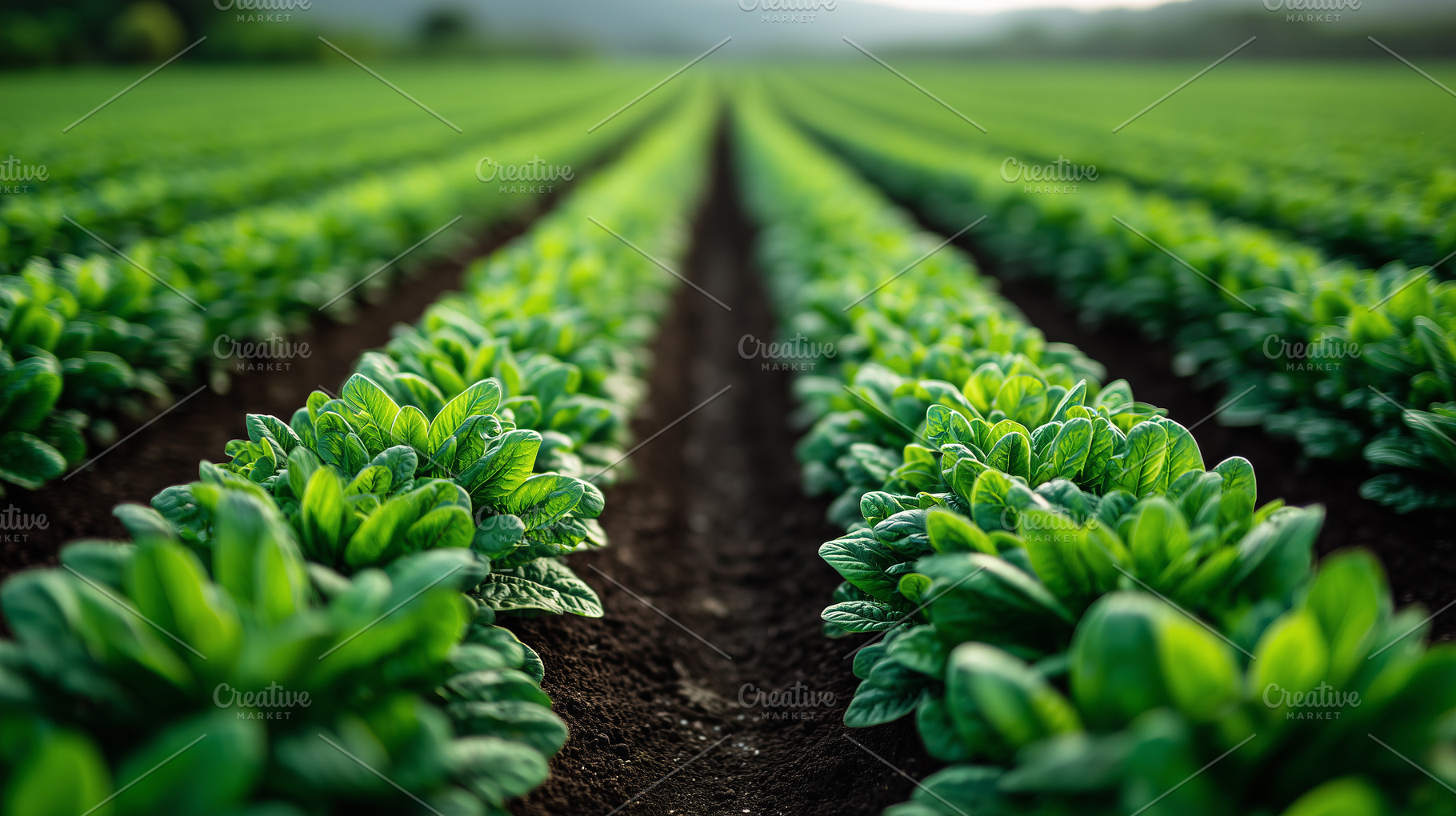 Rows of fresh green spinach plants, a Nature Photo by MistyDay