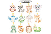 Forest Birthday Watercolor Clipart, an Illustration by CharmClipart (Thumbnail 2 of 8)