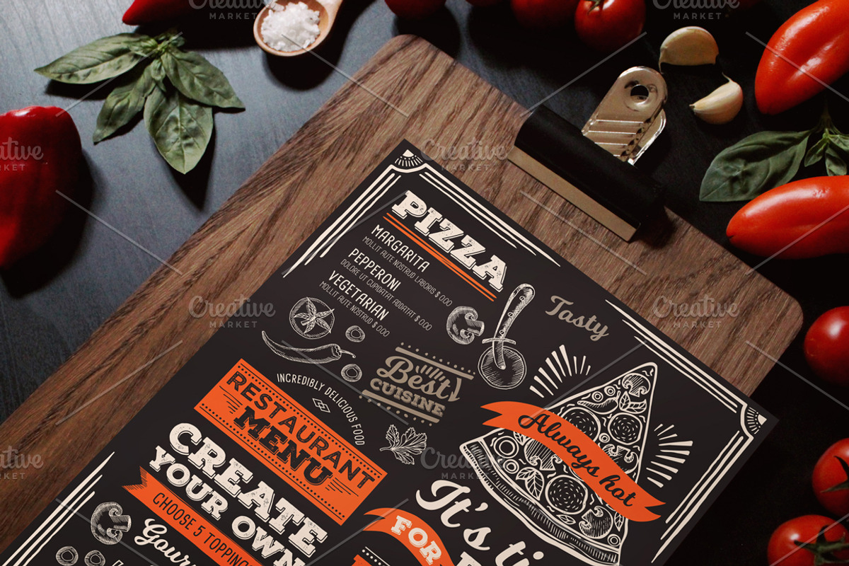 Vintage food menu MockUps, a Print Template by BarcelonaShop (Photo 7 of 7)