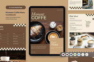 Digital Cafe Menu Cookbook Brochure, a Brochure Template by trabaskriya