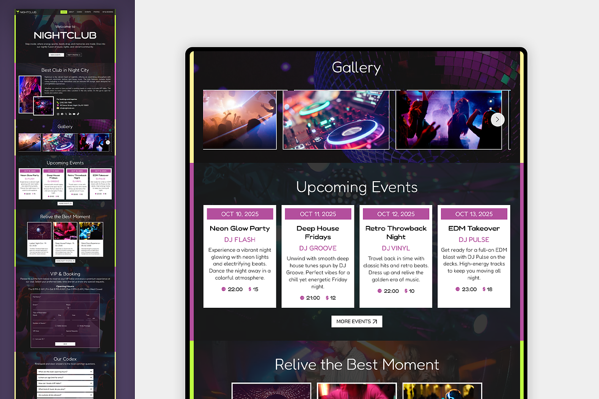 Nightclub Wix Studio Website preview 5