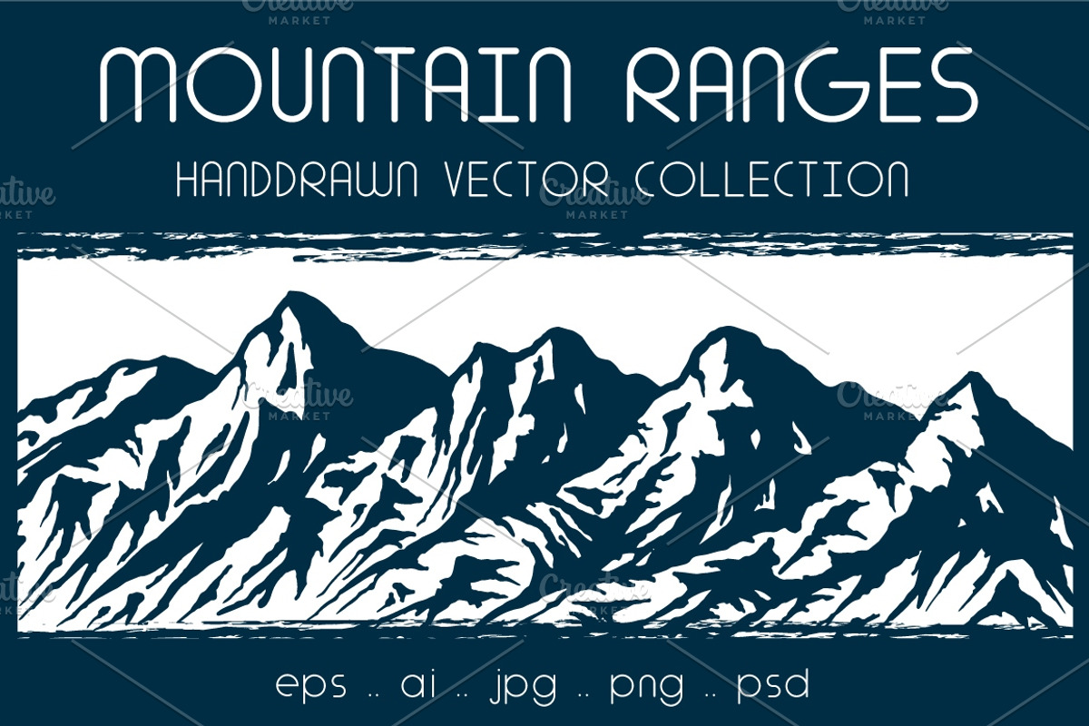 Mountain Range Vector Bundle, a Pattern Graphic by MSA-Graphics