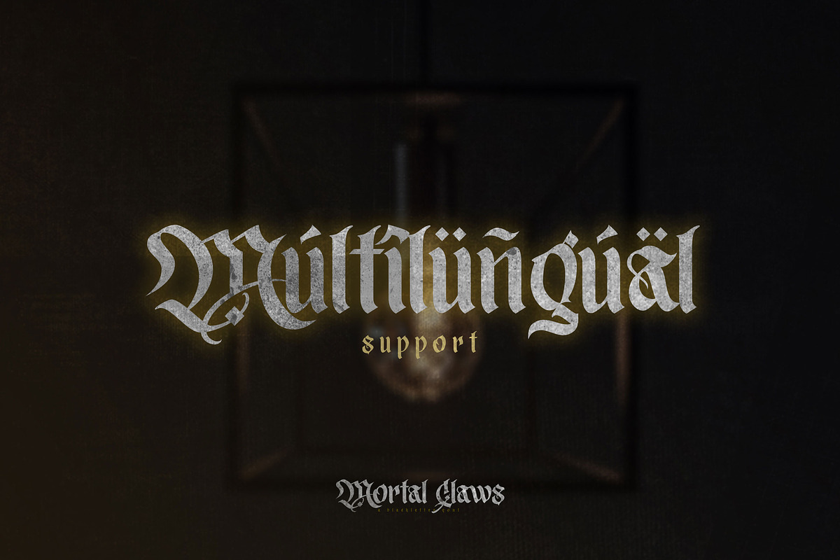 Mortal Claws - Blackletter Font, a Blackletter Font by Krakenbox Studio (Photo 12 of 14)