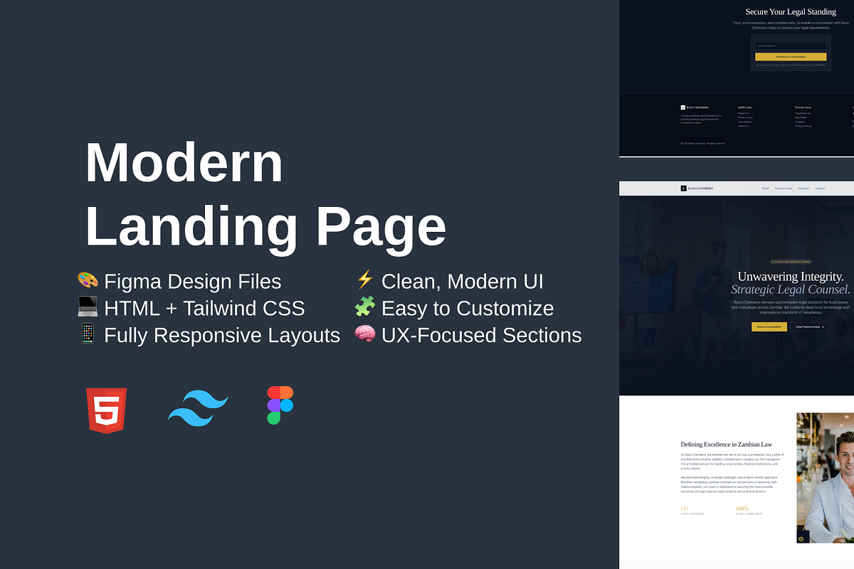 Law Firm Landing Page, a HTML Template by PetersTouch Creative (Photo 1 of 3)