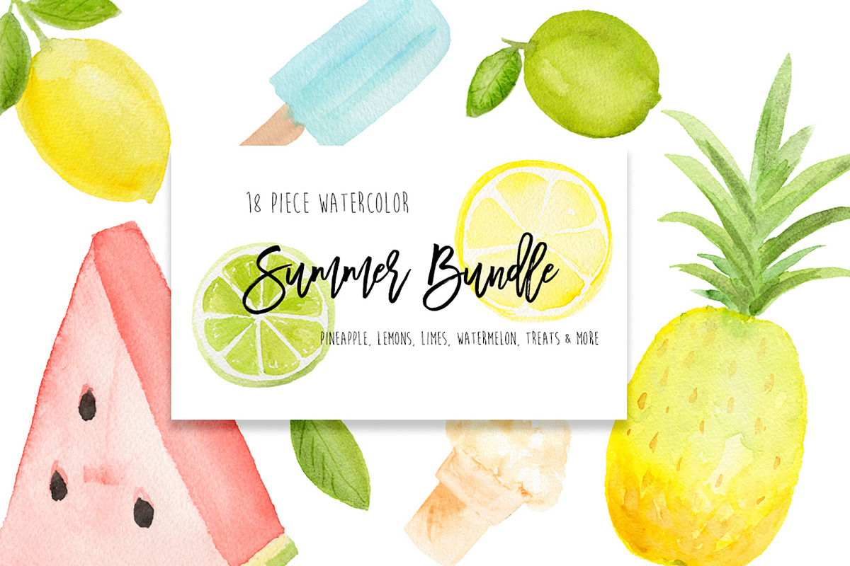 SALE! Summer Lemon Fruit Clip Art, a Food Illustration by DailyMiracleDigitals,LLC (Photo 1 of 8)