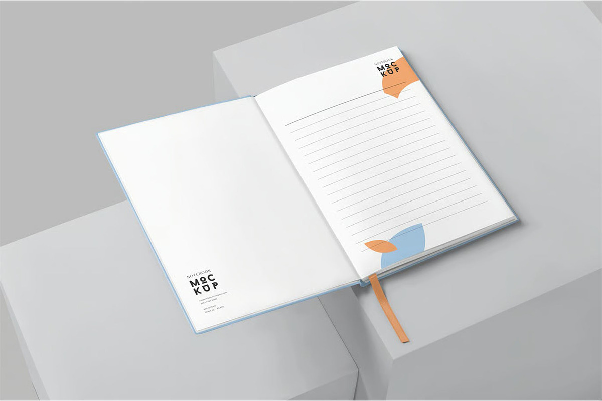 6 Notebook Mockups, a Product Mockup by megostudi0 (Photo 2 of 8)