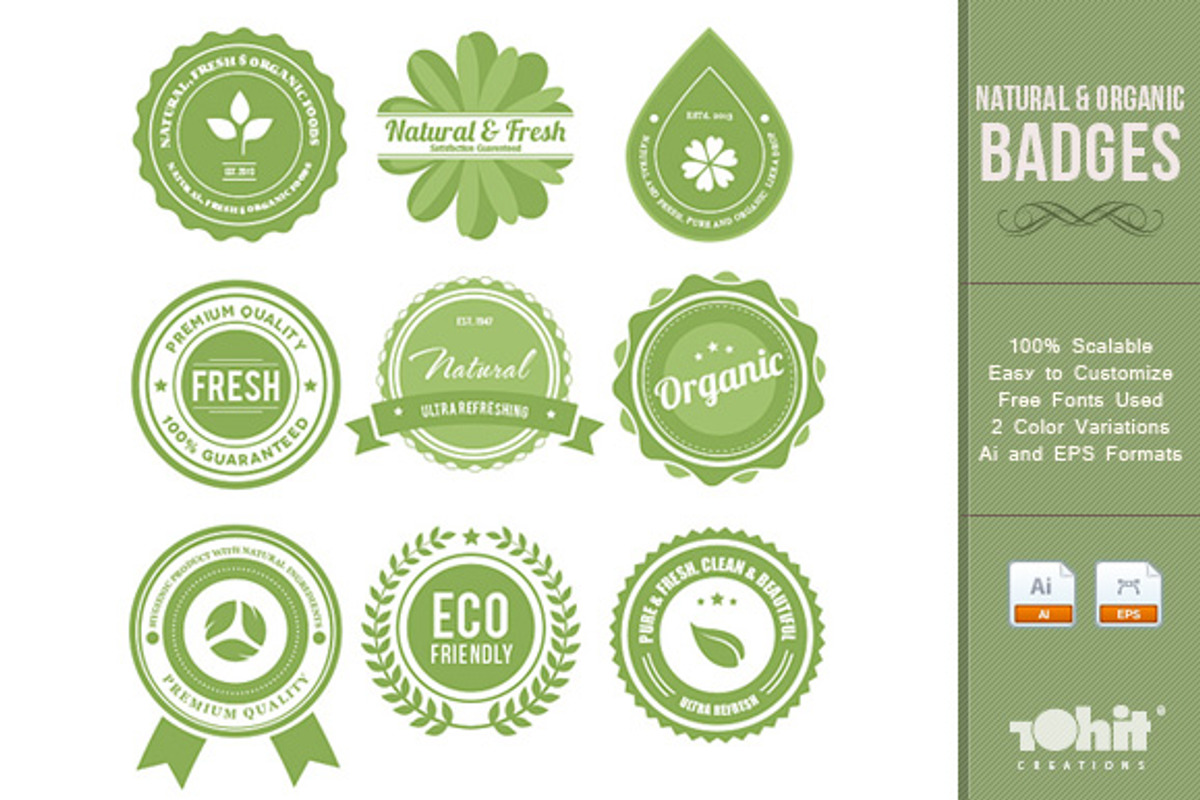 Natural & Organic Badges, an Object Graphic by WellMadePixel (Photo 1 of 5)