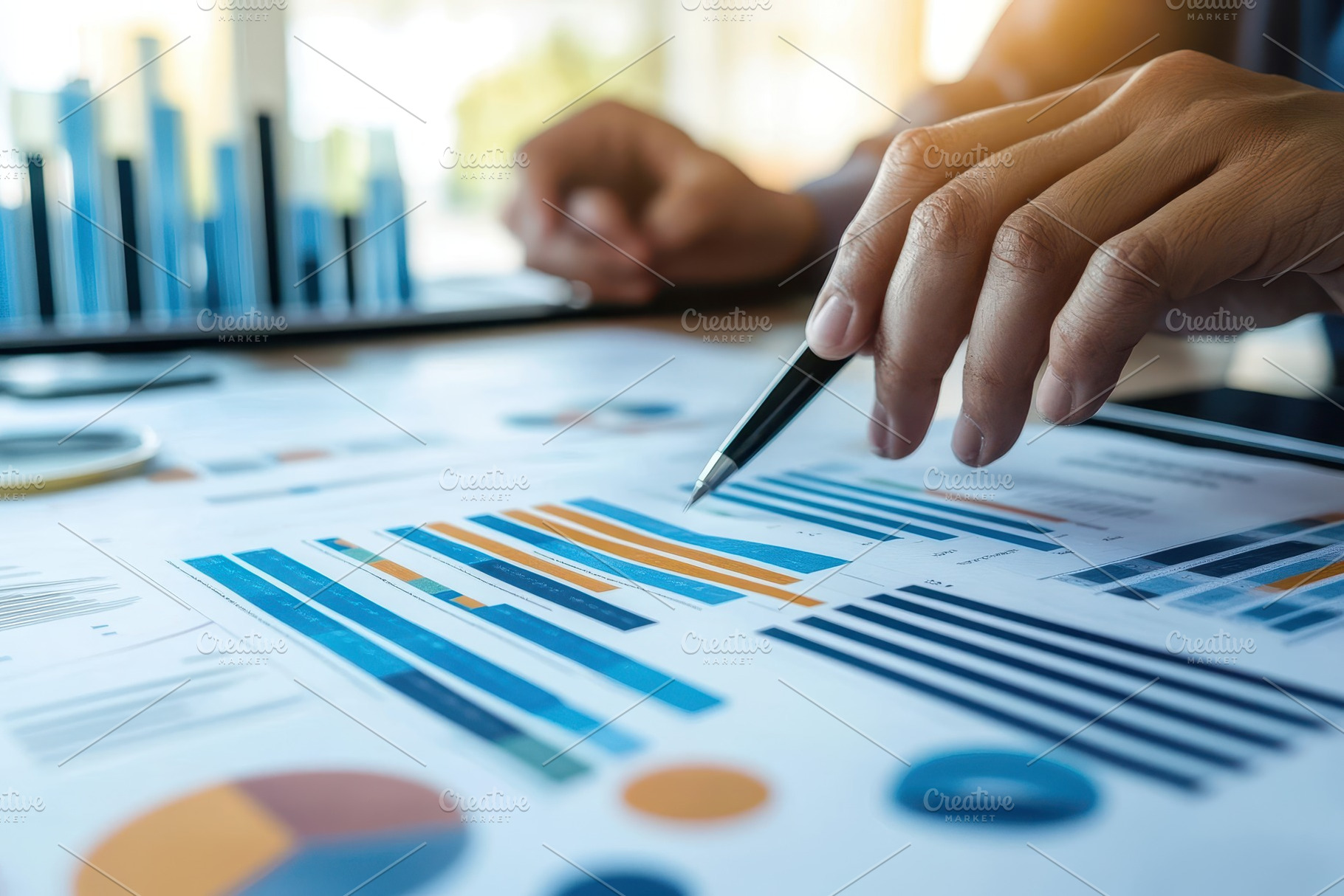Data analysis of sales and profits, a Photo by Pavel_design