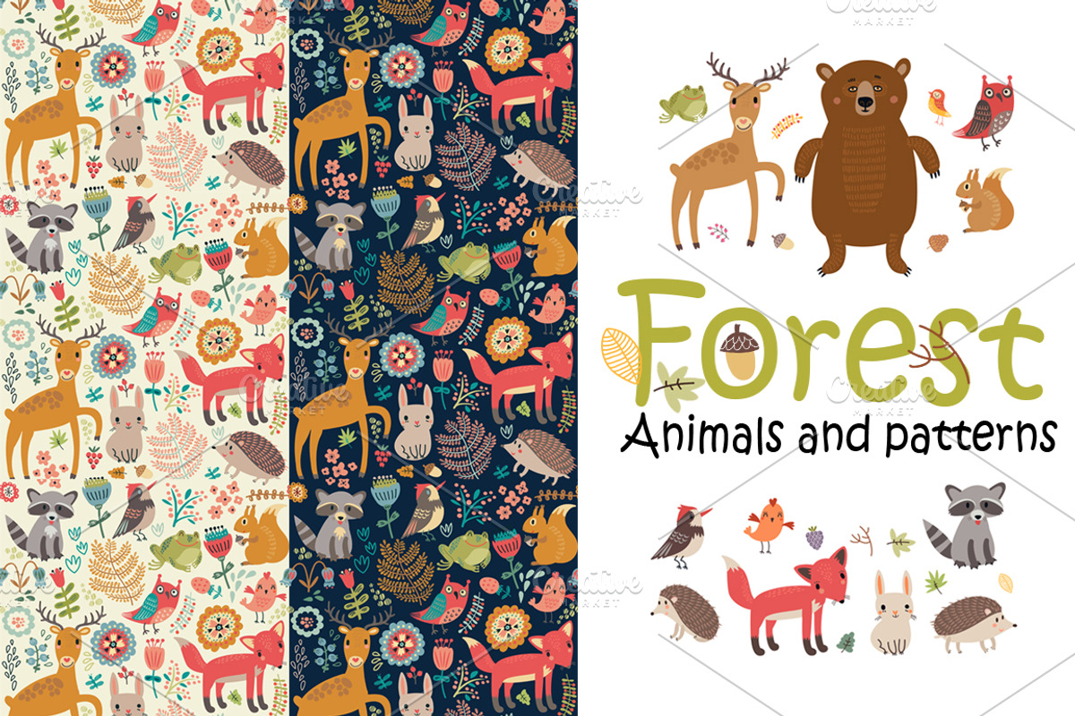 Forest. Animals and patterns, a Pattern Graphic by Anna Guz's Store (Photo 1 of 5)