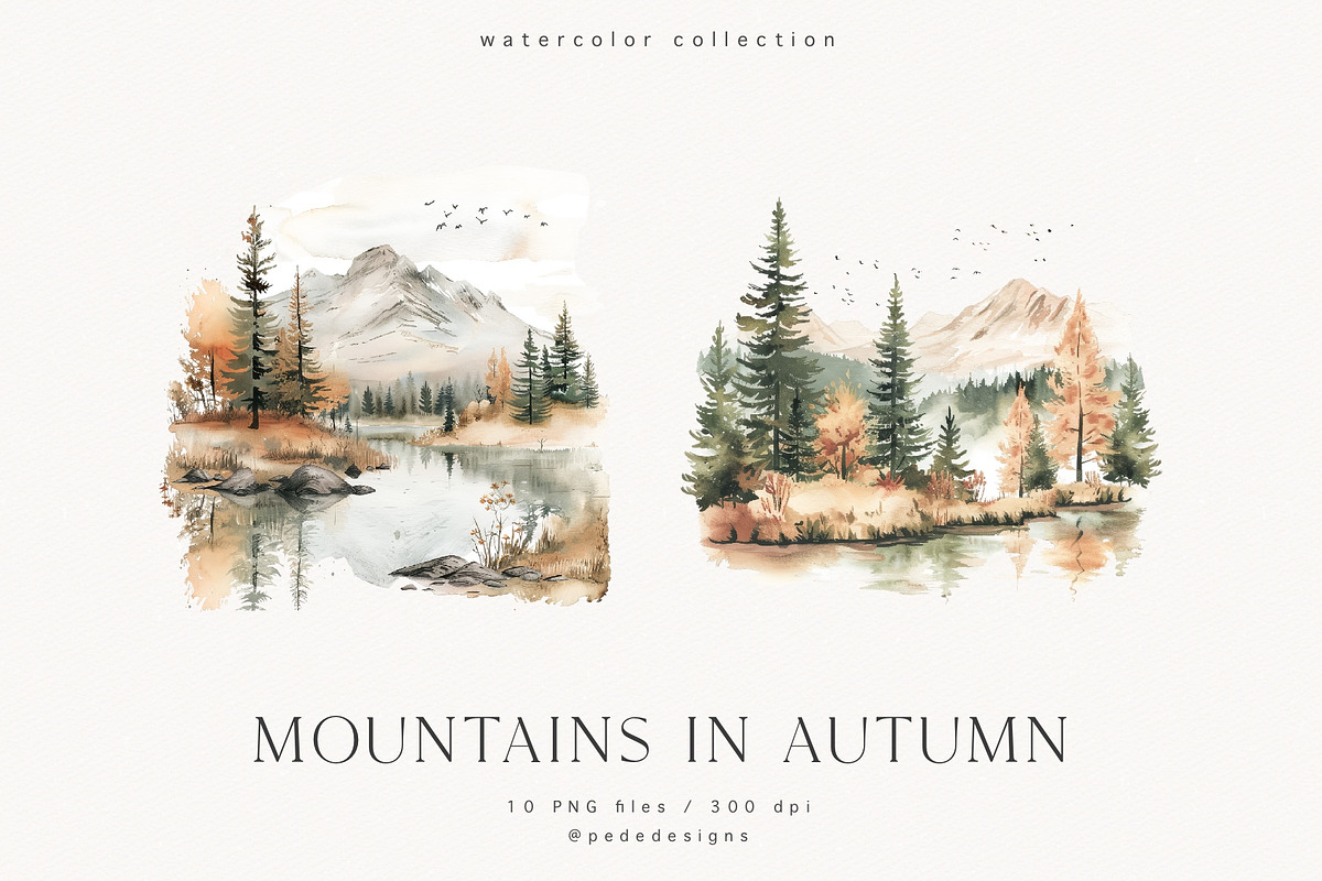Mountains In Autumn, a Seasonal Illustration by PeDe Designs (Photo 6 of 6)