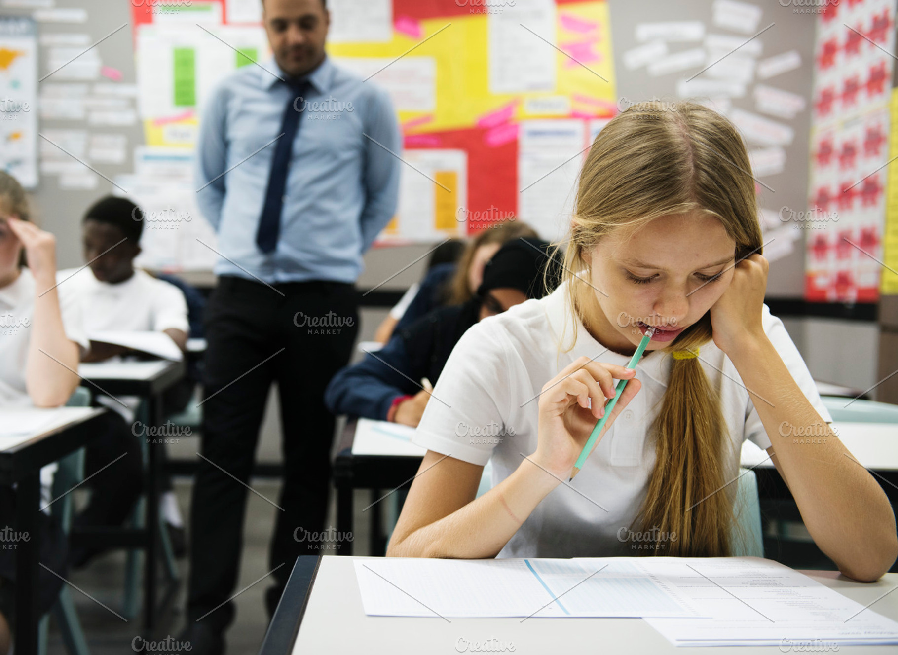 Students in school, a Photo by rawpixel