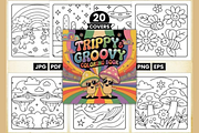 Bold Easy Trippy & Groovy Coloring, a Graphic by shopcosm (Thumbnail 2 of 2)