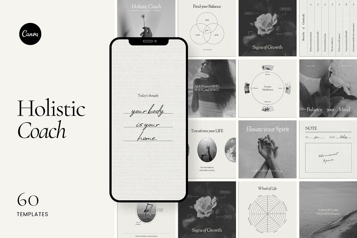 Holistic Coach Template - Canva, a Social Media Template by Willoe Studio (Photo 1 of 12)